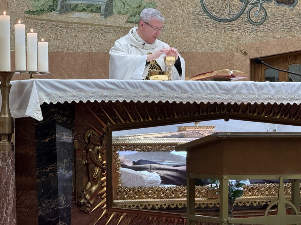 Auxiliary Bishop Gerardo Colacicco celebrates Mass at the St. Frances Xavier Cabrini Shrine on November 7, 2025.
