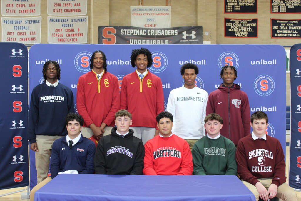 Ten Archbishop Stepinac High School seniors in basketball, baseball, and lacrosse signed university commitments at a ceremony at the White Plains high school on Thursday, November 13, 2025.
