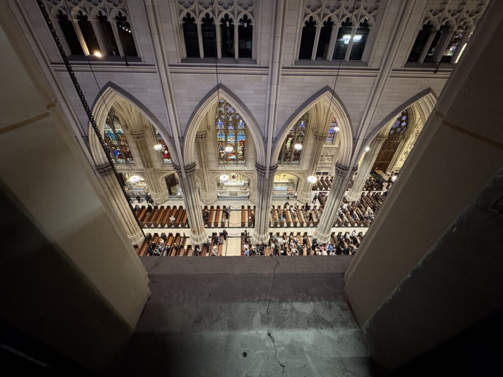A section of the northern wall of the nave in Saint Patrick’s Cathedral.