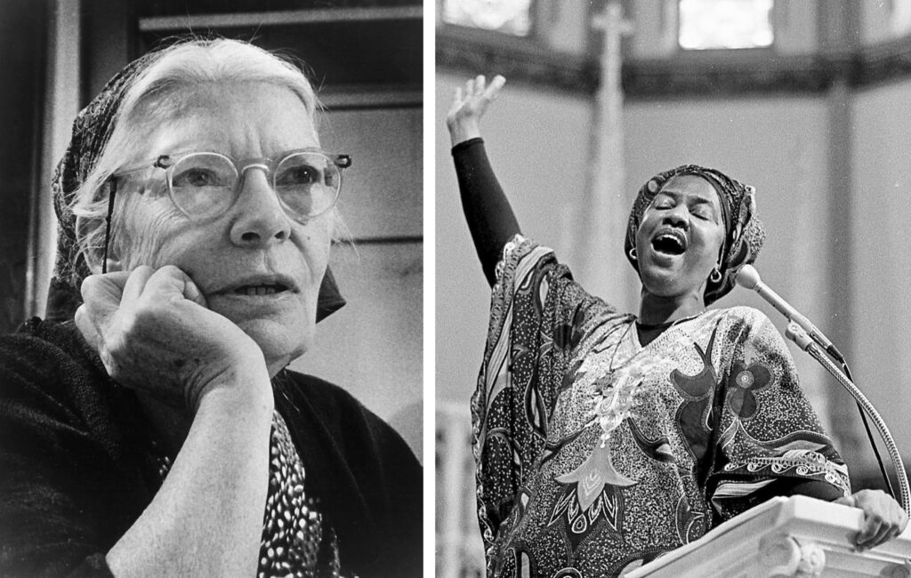 Servant of God Dorothy Day, co-founder of the Catholic Worker Movement, and Thea Bowman, a Franciscan Sister of Perpetual Adoration from Canton, Mississippi, are pictured in a combination photo.