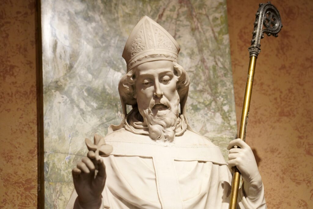 A statue of St. Patrick, patron of Ireland, is seen in a file photo at the Co-Cathedral of St. Joseph in Brooklyn.