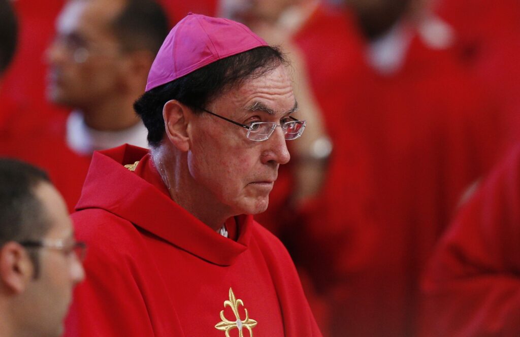 Retired Archbishop Henry J. Mansell of Hartford, Connecticut, arrives in procession for a Mass celebrated by Pope Francis to mark the feast of Sts. Peter and Paul in St. Peter's Basilica at the Vatican June 29, 2014.