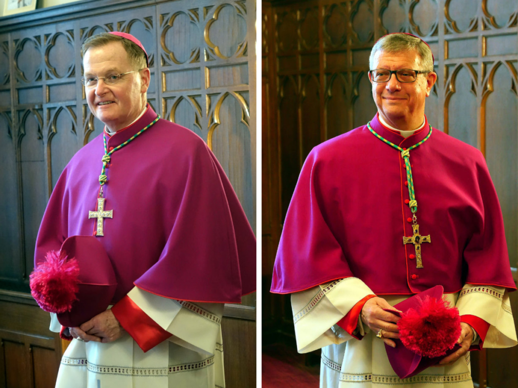 Bishop Edmund Whalen (left), who has served as Vicar for Clergy since 2019, will replace Monsignor Joseph LaMorte as Vicar General. Bishop Gerardo Colacicco (right), who has served as auxiliary bishop for the Archdiocese of New York since 2019, will succeed Bishop Whalen as Vicar for Clergy.
