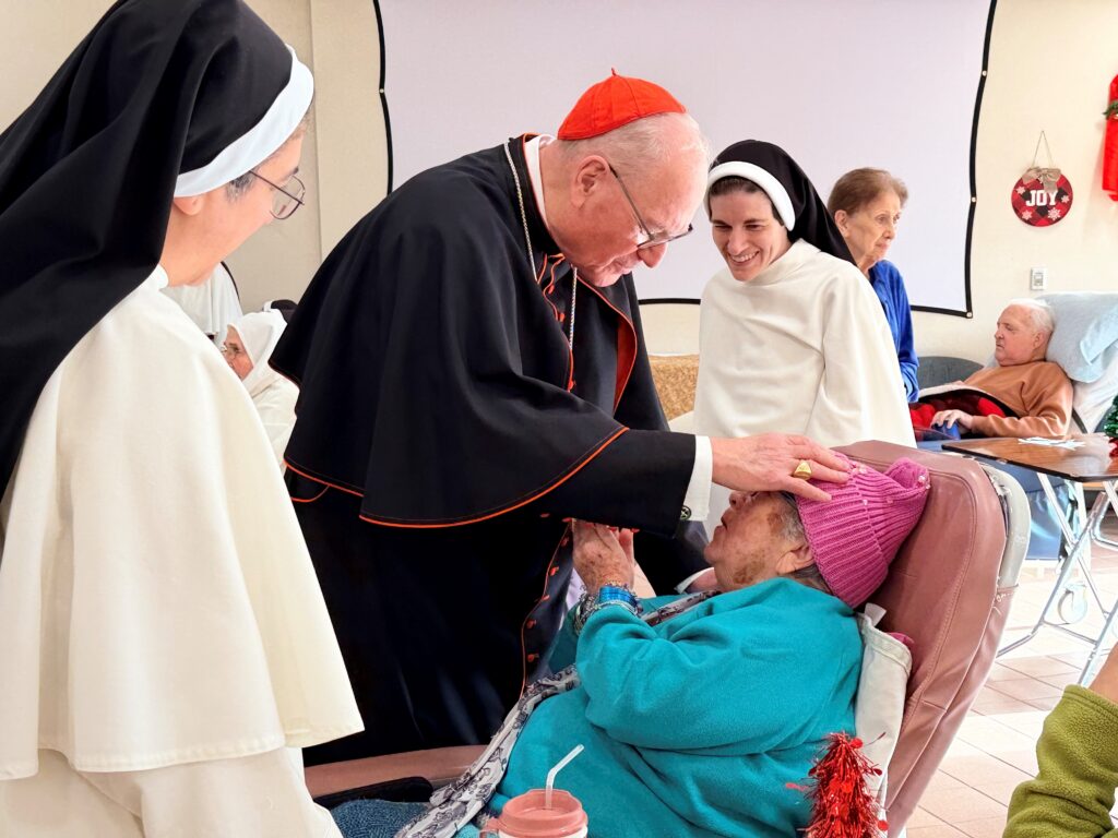 The Dominican Sisters of Hawthorne are pictured at Rosary Hill Home in Hawthorne during a visit with Cardinal Dolan on December 8, 2025. Photo by The Good Newsroom/Mary Shovlain