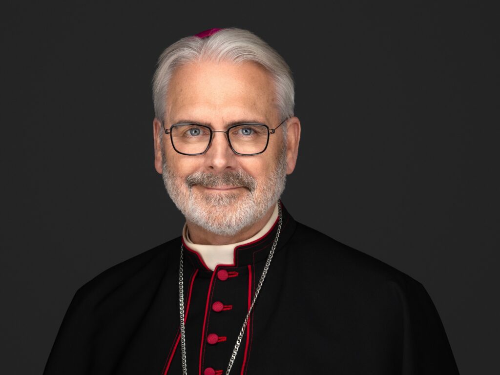 Archbishop Paul S. Coakley of Oklahoma City, president of the U.S. Conference of Catholic Bishops, is pictured in an undated portrait. In a April 1, 2026, statement, Archbishop Coakley emphasized his support for Pope Leo XIV’s renewed call for peace in Iran.