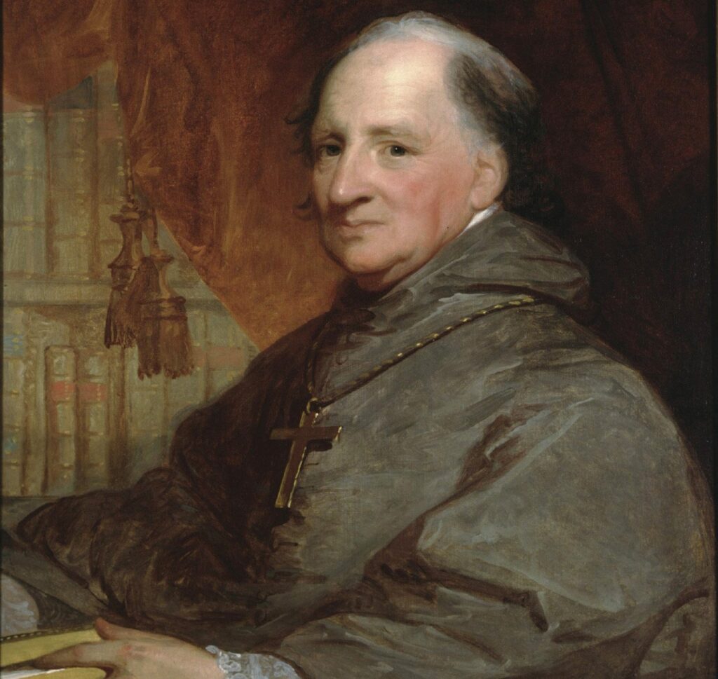 Baltimore Archbishop John Carroll seen in a painting by Gilbert Stuart.