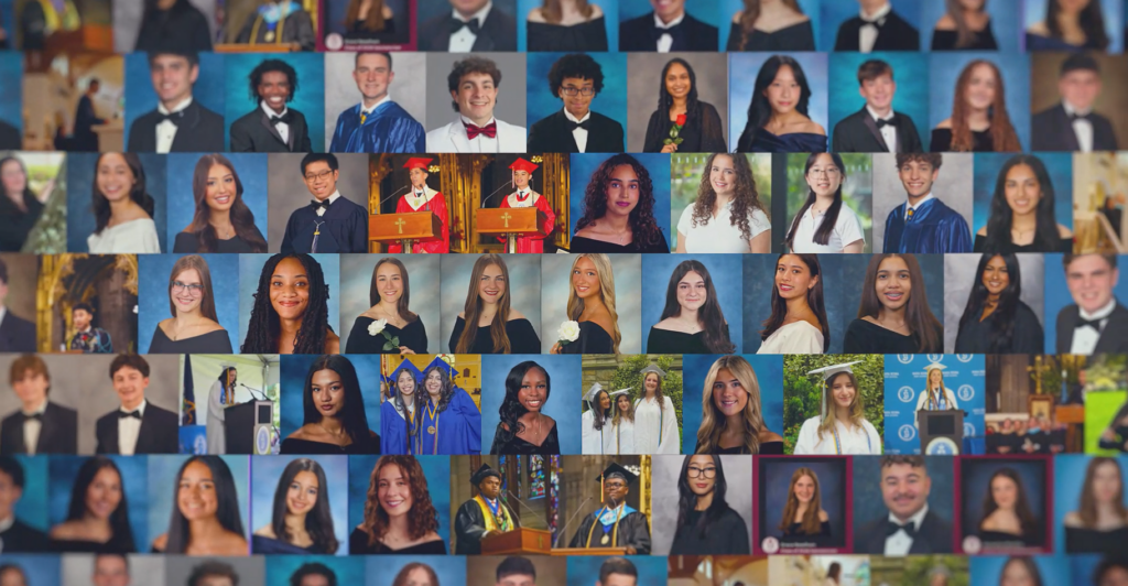 Valedictorians and salutatorians from this year's Catholic high school graduating classes are shown in this June 26, 2026 montage.