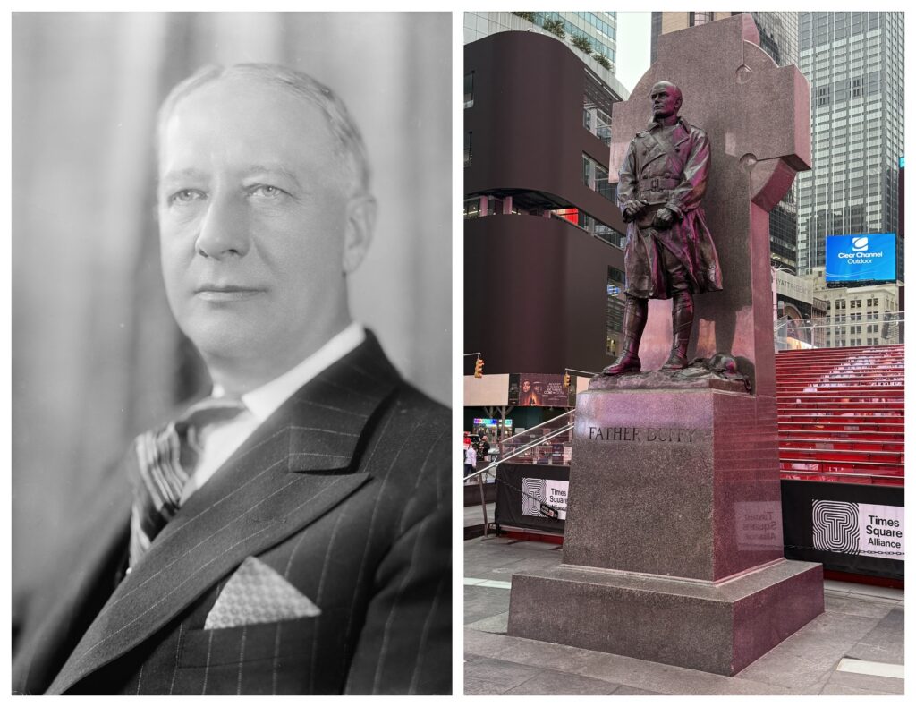 Gov. Alfred E. Smith (left) and Fr. Francis P. Duffy are shown in this composite image.