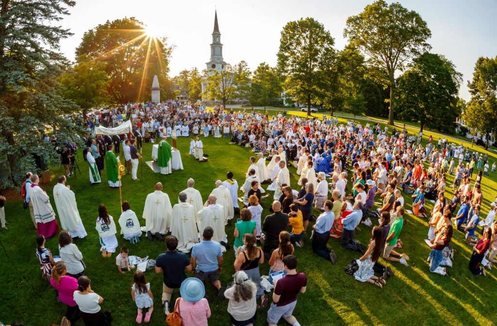 The National Eucharistic Pilgrimage passed through the Archdiocese of Boston on June 28, 2026. On Aug. 10, 2026, Massachusetts Gov. Maura Healey, a Catholic, signed into law legislation that removed "any legal restraint" on abortion up to birth.
