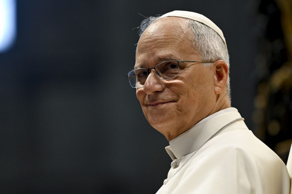 Pope Leo XIV smiles during his weekly general audience inside St. Peter's Basilica at the Vatican Aug. 5, 2026.