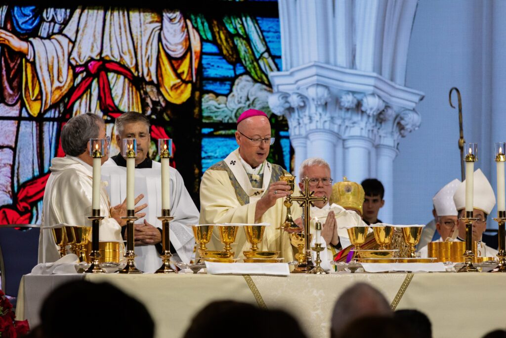 Denver Archbishop James R. Golka concelebrates Mass Aug. 4, 2026, at the 144th Supreme Convention of the Knights of Columbus in Denver.