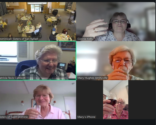 Members of the board of the Dominican Sisters Association (DSA) meet on a Zoom call in this undated photograph.