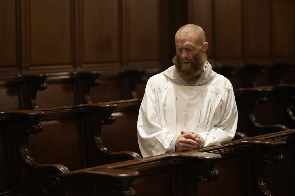 Brother Patrick Crowley, a seminarian with the Franciscan Friars of the Renewal, prays following the Mass of the Holy Spirit marking the new academic year at St. Joseph's Seminary in the Dunwoodie section of Yonkers, Sept. 9, 2026.