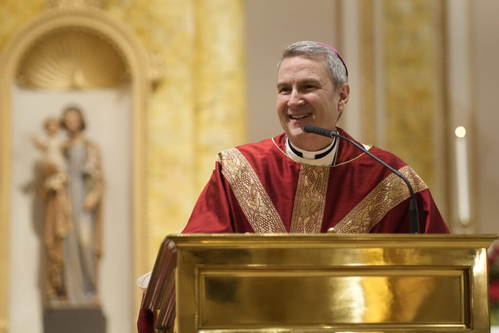 Archbishop of New York Ronald A. Hicks delivers his homily as he celebrates the Mass of the Holy Spirit marking the new academic year at St. Joseph's Seminary in the Dunwoodie section of Yonkers on Sept. 9, 2026.