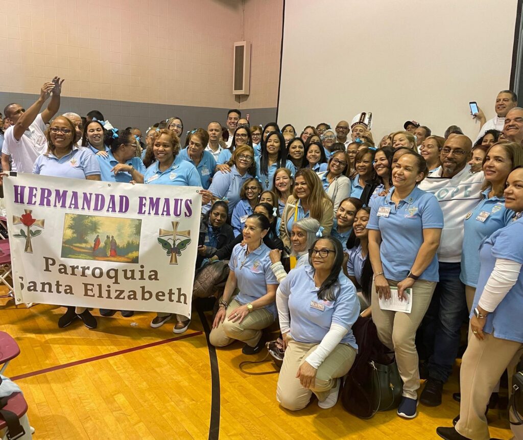 Emaús members from St. Eizabeth Church, Manhattan, took time for a group photo during the 2025 Congreso de Emaús at Cardinal Spellman High School in the Bronx. Photo courtesy of Emaús New York