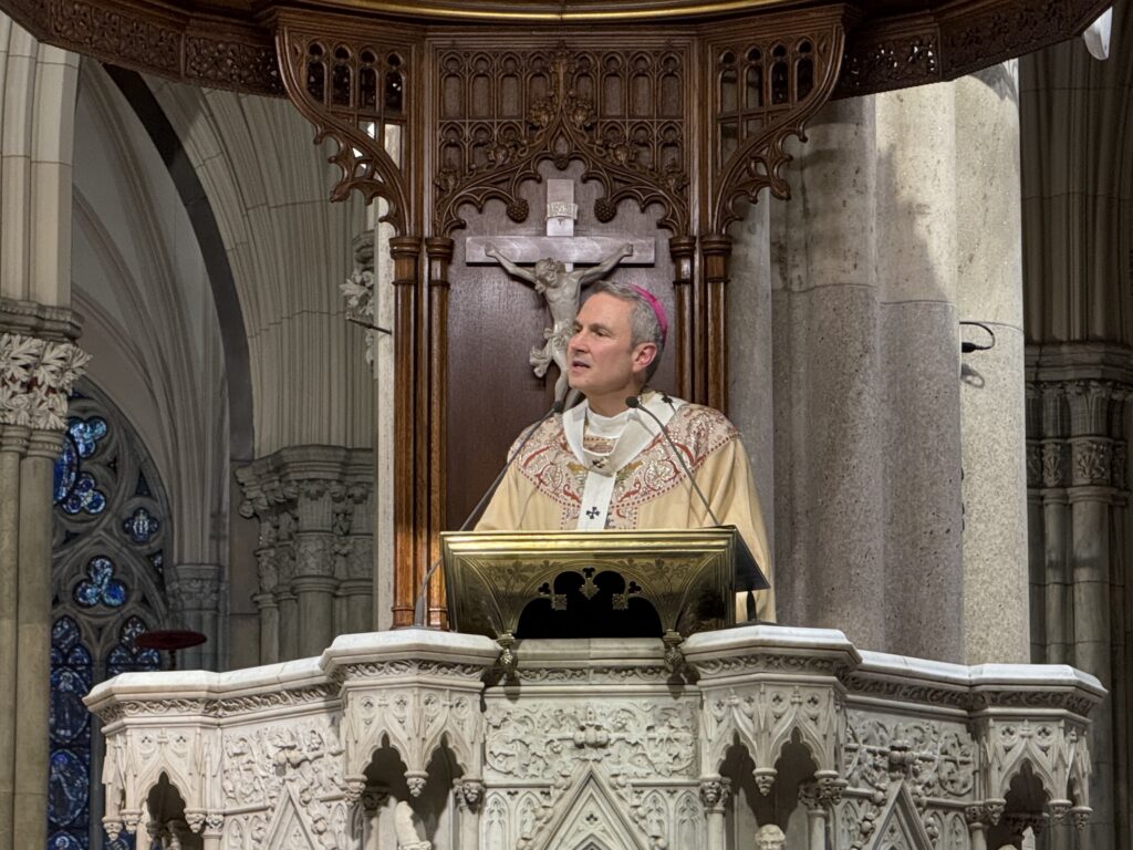 Archbishop Ronald Hicks delivers his homily during the Memorial Mass in Honor of the 25th Anniversary of September 11th, held Sept. 10, 2026, at St. Patrick’s Cathedral in Manhattan.