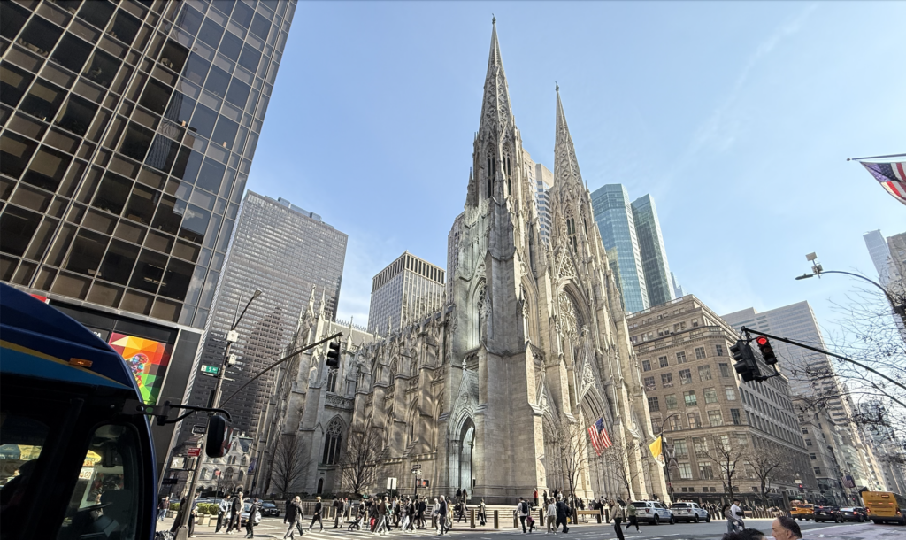St. Patrick's Cathedral in Midtown Manhattan is shown on March 22, 2026.