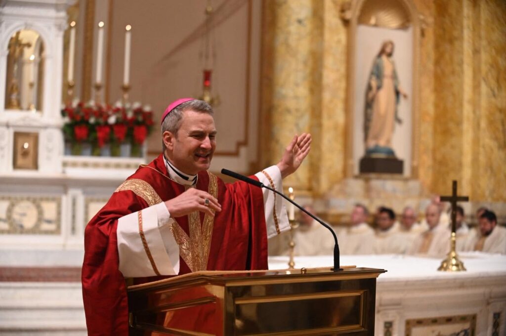 Archbishop Ronald Hicks gives the homily at St. Joseph's Seminary's Mass of the Holy Spirit on Thursday, Sept. 9, 2026. Photo courtesy of St. Joseph's Seminary and College
