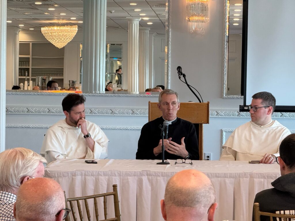rom left: Fr. Jonah Teller, O.P., St. Joseph's Church, Greenwich Village; Fr. Daniel Ray, Old St. Patrick's Cathedral; and Fr. Peter Martyr Yungwirth, O.P., St. Vincent Ferrer/St. Catherine of Siena, Midtown. The three spoke at the annual Archdiocese of New York Pastors Retreat in Spring Lake, N.J., on Oct. 6, 2026.