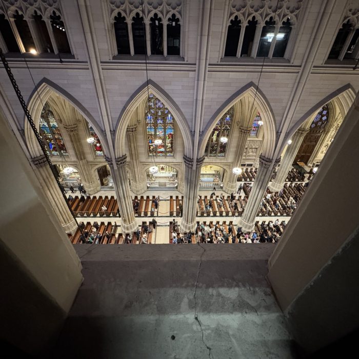 A section of the northern wall of the nave in Saint Patrick’s Cathedral.