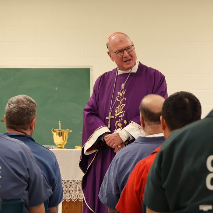 Cardinal Dolan delivers his homily to the incarcerated.