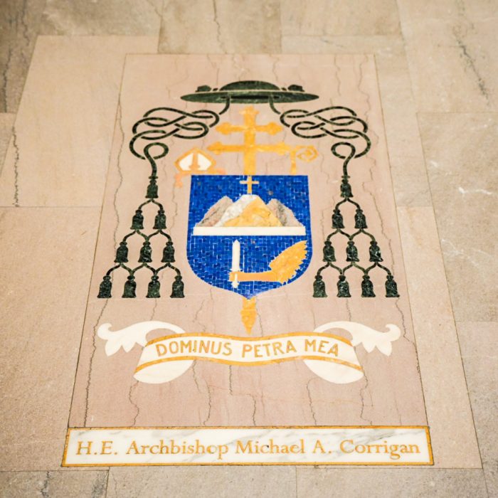 Archbishop Michael Corrigan’s heraldry in Saint Patrick's Cathedral.