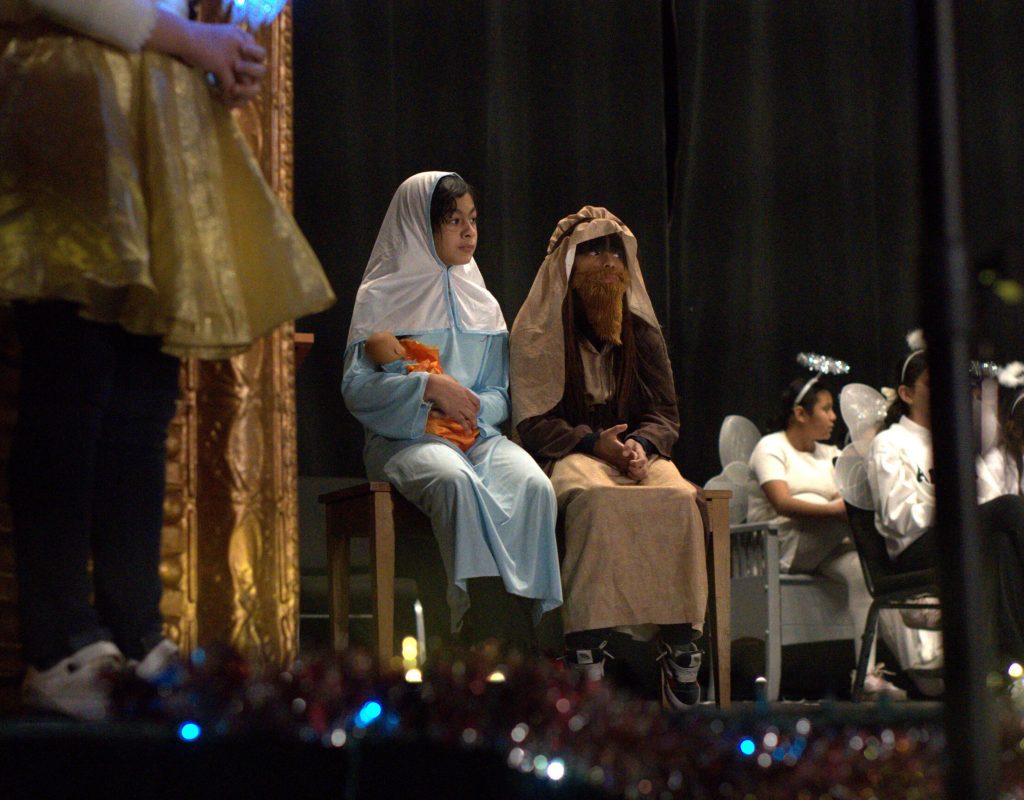 Students from the Cornelia Connelly Center in Manhattan took part in a Nativity Pageant, held on Thursday, December 18, 2025. Photo credit: Henry Sullivan