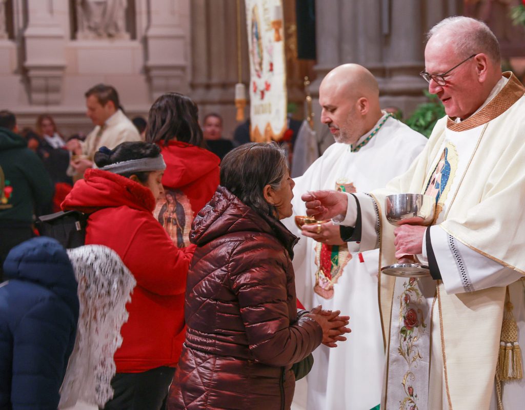 Cardinal Timothy Dolan was the principal celebrant at the Mass for Our Lady of Guadalupe on December 12, 2025. Auxiliary Bishop Joseph Espaillat was among the concelebrants. Photo by Joe Vericker/Photobureau